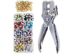 Kit Com 400 Ilhós De Metal 5 Mm Em 11 Cores, Alicate Para Cobre