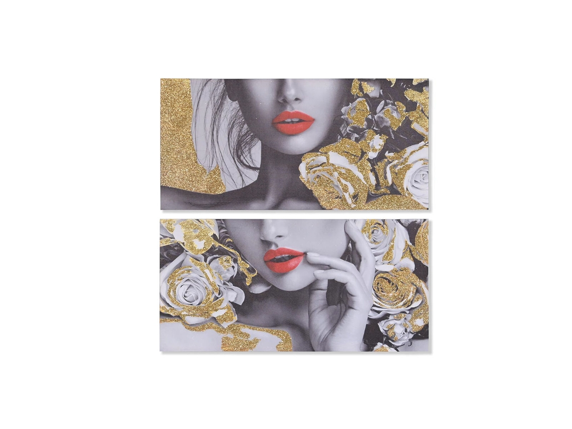 Quadro DKD HOME DECOR Mulher (2 Unidades - 80 x 2 x 40 Cm)