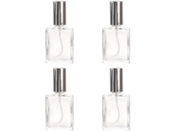 Conjunto de 4 frascos de vidro reutilizados de 15ml para perfume.