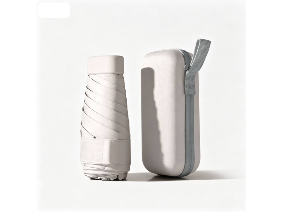 Mini porta-bolsas, dobrável em seis partes, para uso em dias ensolarados e frios, como organizador.