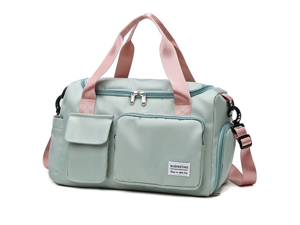 Mala de Mão AQUAFORGE para viagens aéreas, dobrável, com compartimento para sob o assento, verde menta