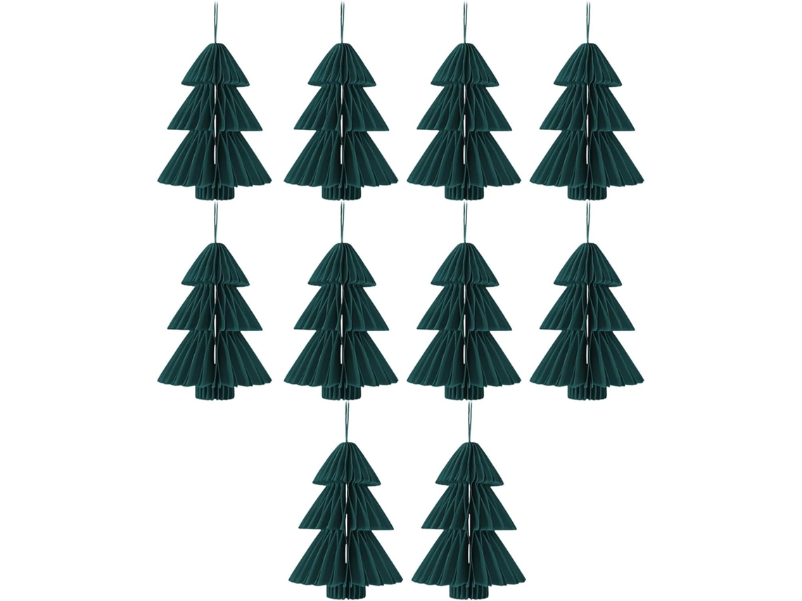Conjunto De 10 Enfeites Coloridos De Papel Reciclável Para Pendurar Em Árvores De Natal, Festivais