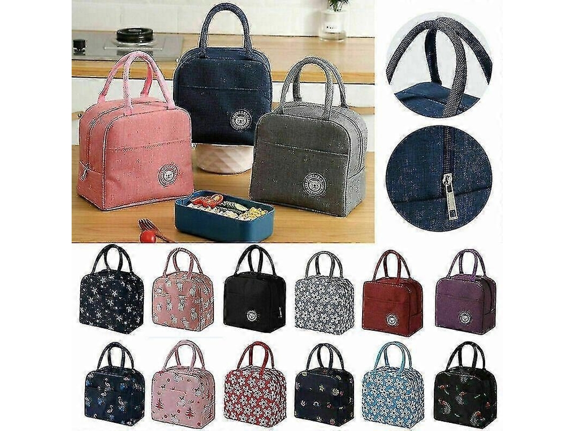 Bolsa Térmica Para Almoço Em Tecido Oxford Com Isolamento, Alça E Exterior Resistente À Água Elysve