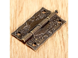 Conjunto De 10 Dobradiças 36x 23mm Em Ferro Com Acabamento Bronze Antigo E Zinco, Com Parafusos Decorativos Para Caixa