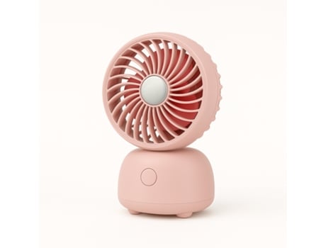 Ventoinha De Secretária | Compacta, Silenciosa, Bateria Usb, Com Cabo Incluído Ikrea Wr9131 Rosa