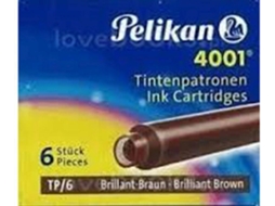 Cartucho Pelikan 4001 Tpara 6 Castanho Caixa 6 Unidades