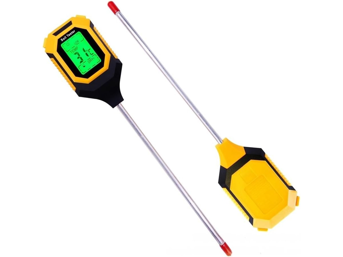 Testador De Solo 10cm Para Plantas Jardim, Mede Luz, Temperatura, Umidade E Ph 3, 0a 9, 0, Ferramenta Cuidados