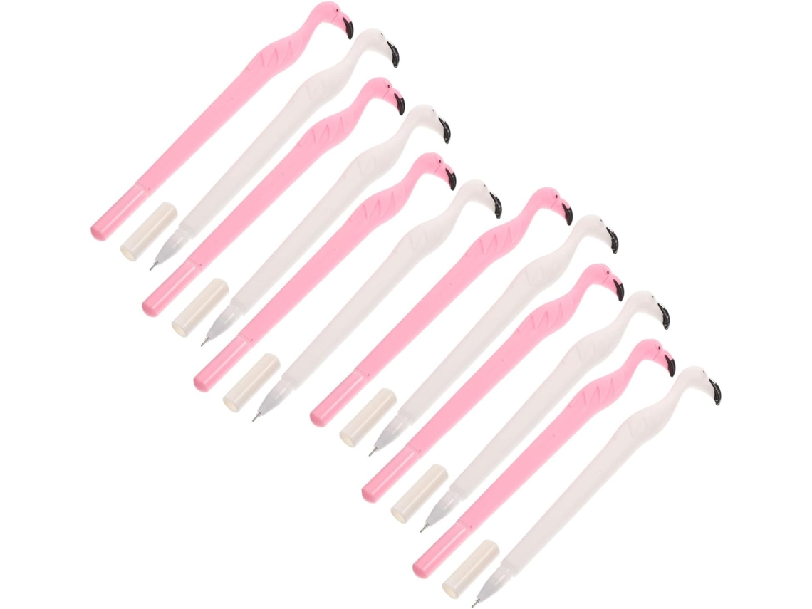 Conjunto De 12 Canetas Em Gel Nolitoy Com Estampa Flamingo, Ponta