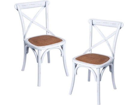 Pack 2 Cadeiras  Altea (Branco - 43 x 87 x 45 cm - Madeira - Junco)