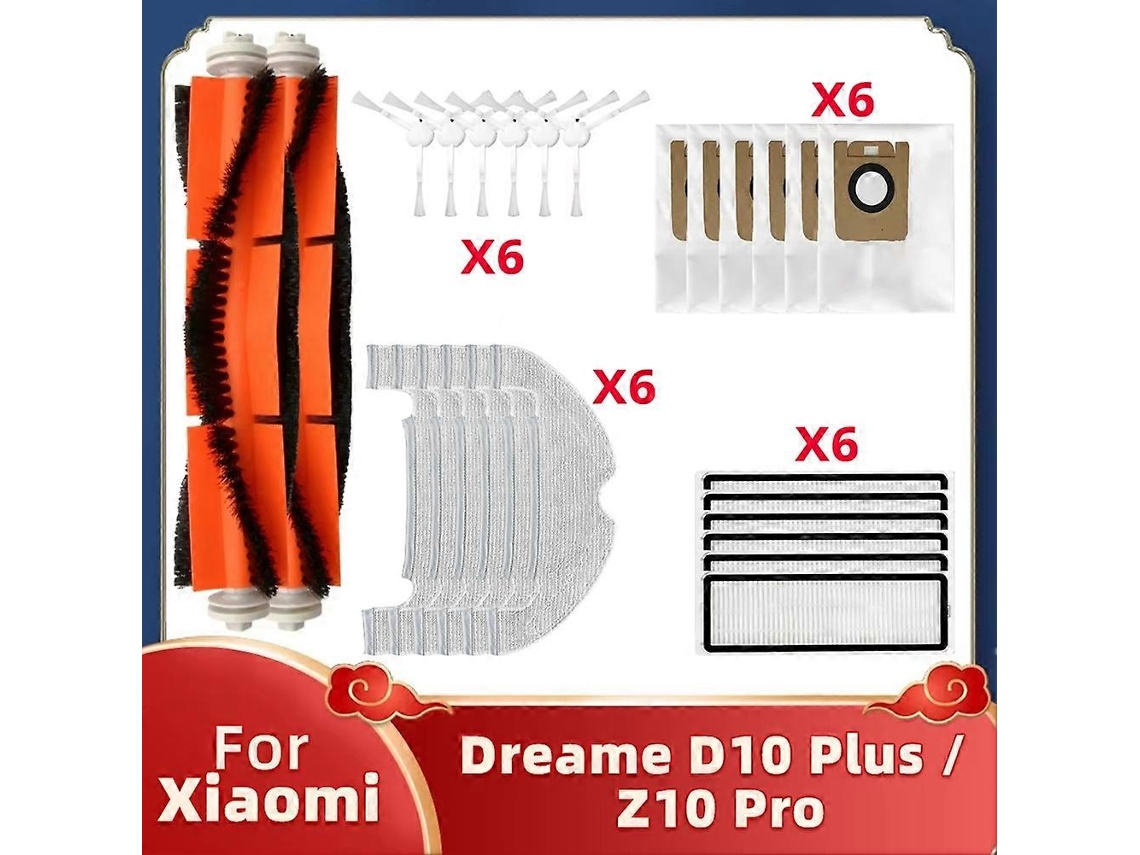 Para Robô D10 Plus Rls3d Z10 Pro Filtro Hepa Esfregão Principal Escova Lateral Saco Pó Peças