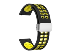 Pulseira De Relógio De Silicone Bicolor Com Fecho Dobrável De Furos Duplos Na Cor Prata
