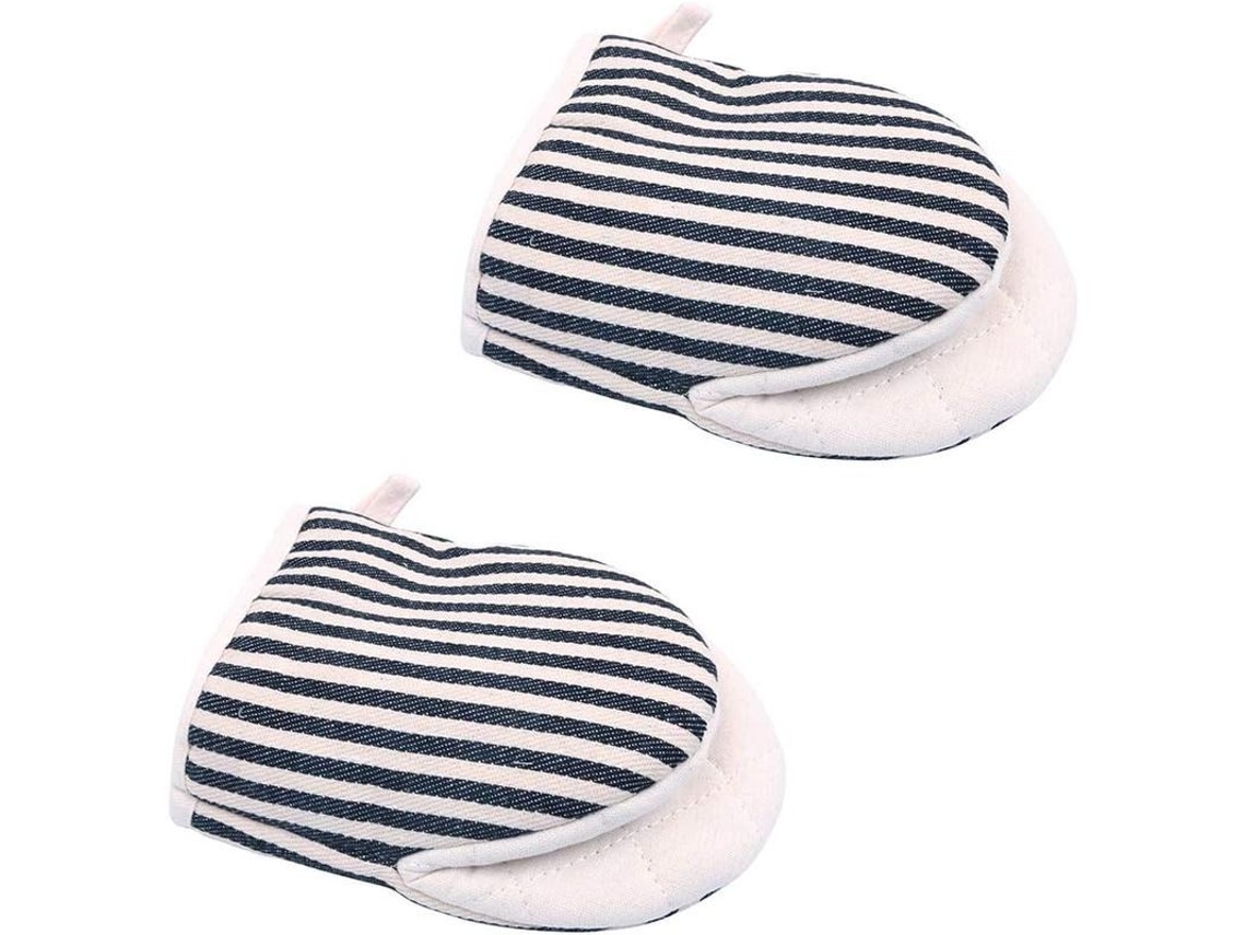 Luvas De Forno Mini Resistentes Ao Calor 300°f/150°c Algodão E Linho Antiderrapantes Laváveis Para Forno Micro-ondas Cozinha 1 Par 14x19cm