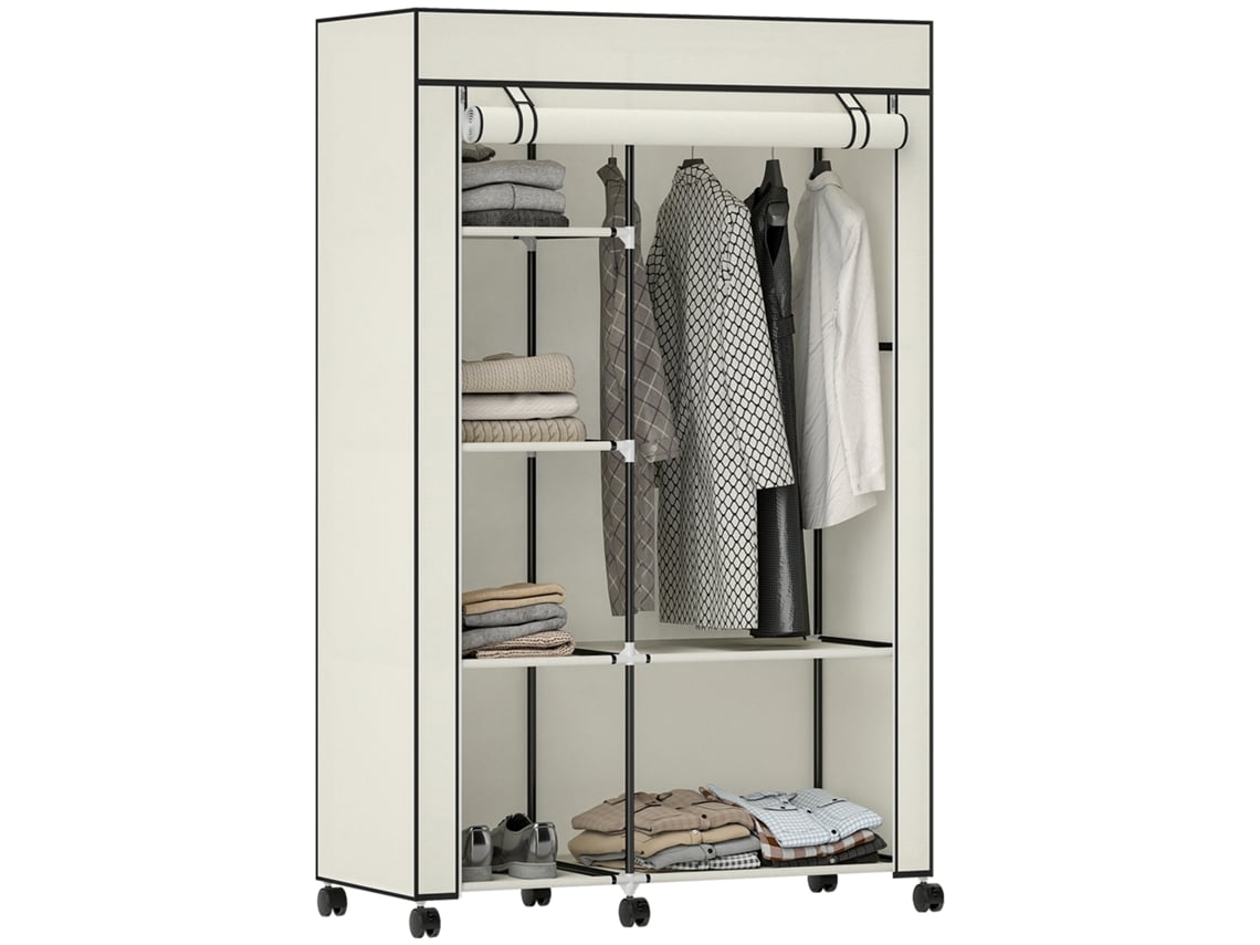 Guarda-roupa multifuncional com 6 prateleiras e 1 varão CHEZMOI