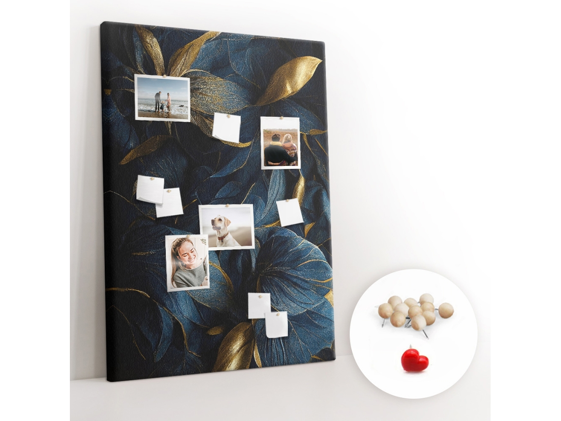 Lousa De Cortiça Floral Escuro Para A Sala De Estar Espelharte (100x140 Cm)