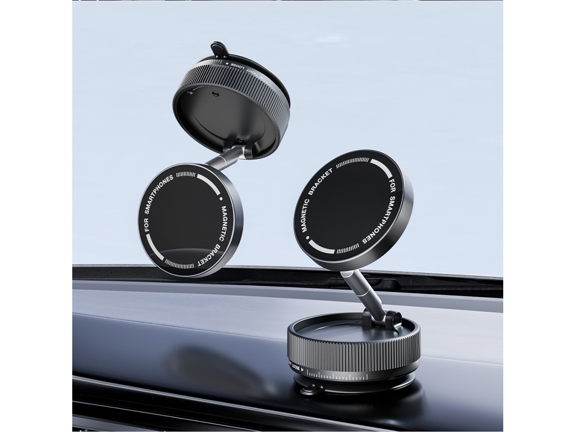 Suporte Magnético Para Celular Para Carro – Sucção A Vácuo E Rotação De 360°