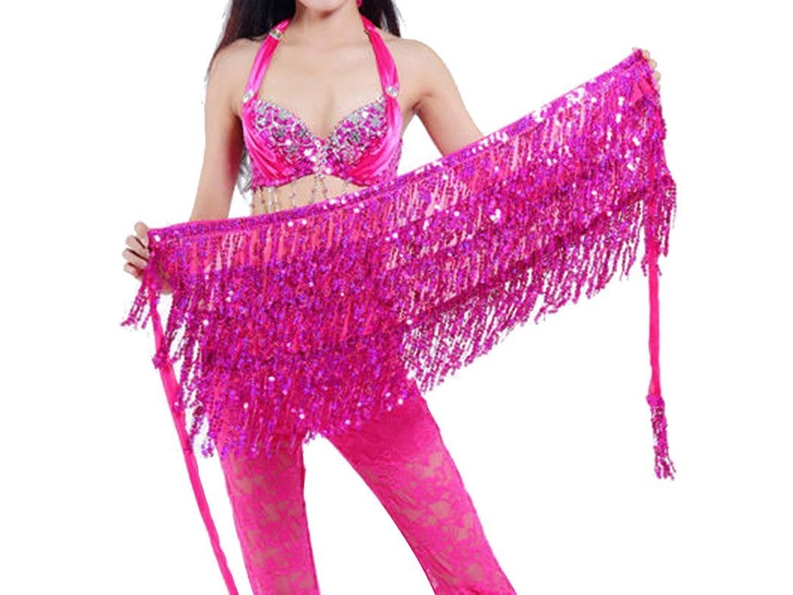 2026 falda de Dança Belly com Lentejuelas Viscosa Atraente Fita para Cintura de Dança Belly
