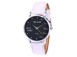 Reloj De Pulsera De Ocio Fashionable Quartz Analógico Blanco Para Hombre Y Mujer