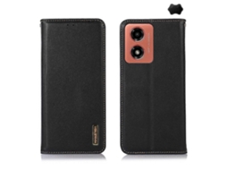 Capa Para Celular Motorola Moto G04 / G24 Khazneh Em Couro Bovino De Camada Superior Nappa