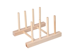 Rack de Pratos de Bambu Leve com 3 Grelhas, 18cm