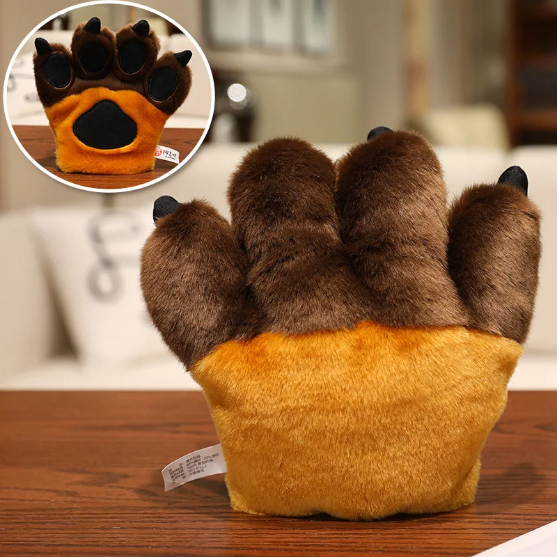 (1 Urso, 25cm) Luvas De Pata De Animal De 25cm, Brinquedo De Pelúcia Macio