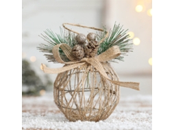 Flor artificial retrátil com pétalas douradas de 25cm para decoração de Natal, hotel ou casamento LAXISCREED
