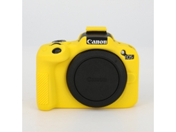 Capa Silicone HEXINYIGJLY para Canon R50leve Antirriscos, Acesso Total Tripé Amarelo