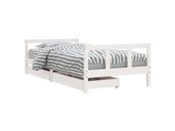 Kids Bed Frame, Kids Bed Frames Vidaxl Branco Madeira De Pinho (90 X 190 Cm)