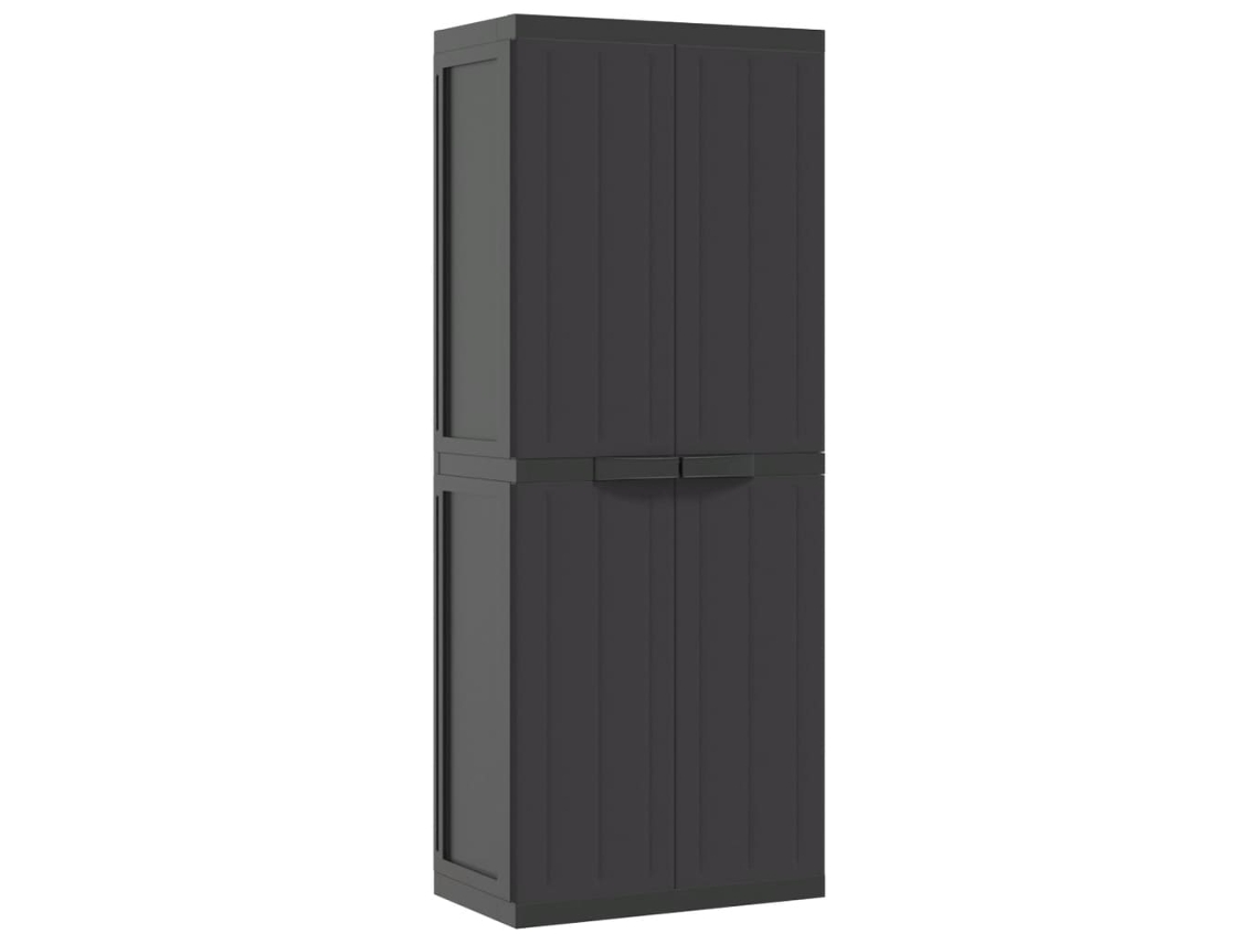 Armário de Exterior VIDAXL Vida xl Pp Preto (65x37x165 cm)