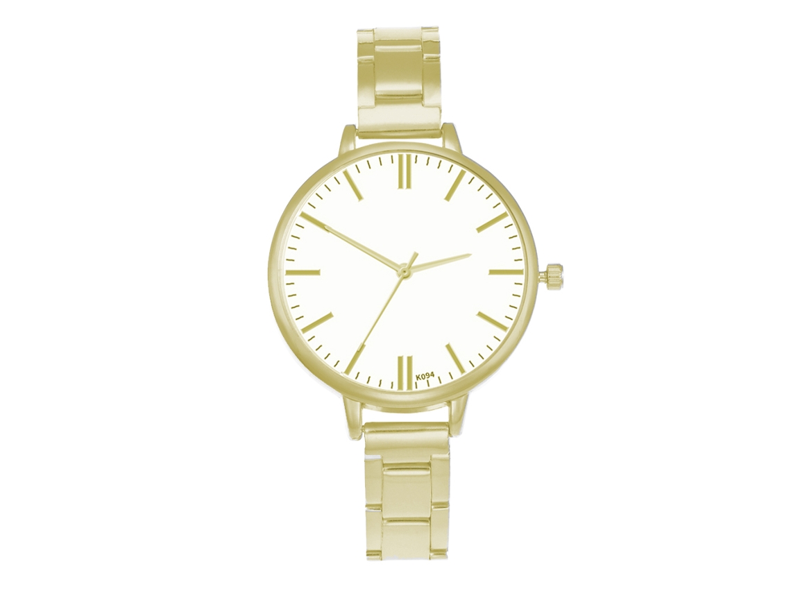 Relógio Analógico de Quartzo para Mulher com Pulseira de Aço Clássico Elegante (ouro)