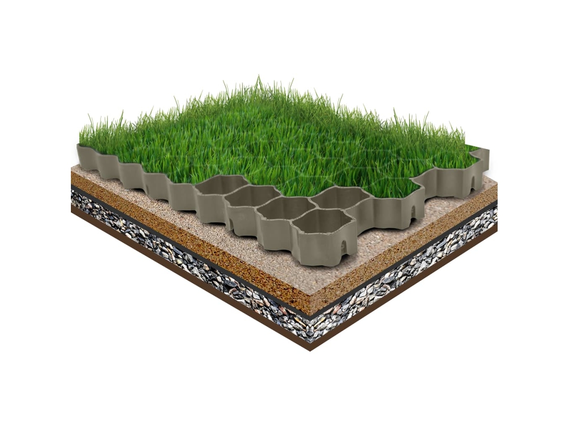 Vidaxl Grelhas Para Relvado 16 Pcs 60x40x3 Cm Plástico Verde