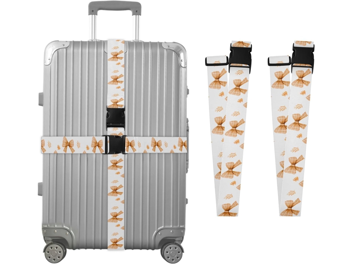 Conjunto De 2 Cintas Bagagem Personalizadas Bow Fall Para Malas Com Fivelas Ajuste
