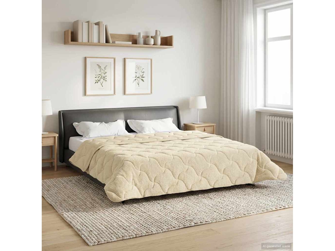 Vidaxl Duvet De Ano Inteiro Colchonete Creme 220 X 240 Cm