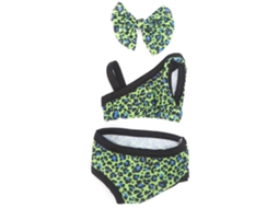 Trajes De Banho Para Boneca 18 Polegadas Estampa De Leopardo Com Clip Para Cabelo