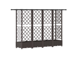 Conjunto 1 Canteiro De Jardim Elevado Vidaxl Castanho Polipropileno (202,5 X 40 X 121 Cm)