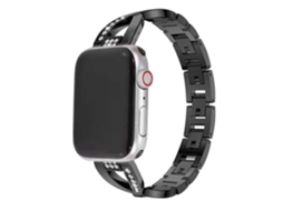 Bracelete Pulseira Aço Luxury para Apple Watch Series Se 2022 44Mm Preto