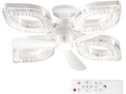 Ventilador De Teto Com Luz, 3 Velocidades, Temperatura Cor Ajustável