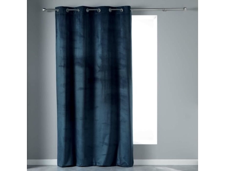 Cortina Ilho 140 X 240 Cm Veludo Liso Veludo Marinho DOUCEUR D'INTERIEUR