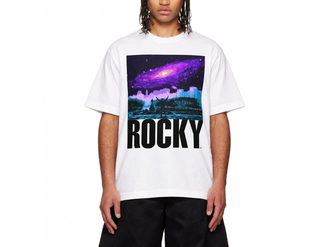 Rockinstone Rocky Movie Galaxy White Adult T-shirt Size:m