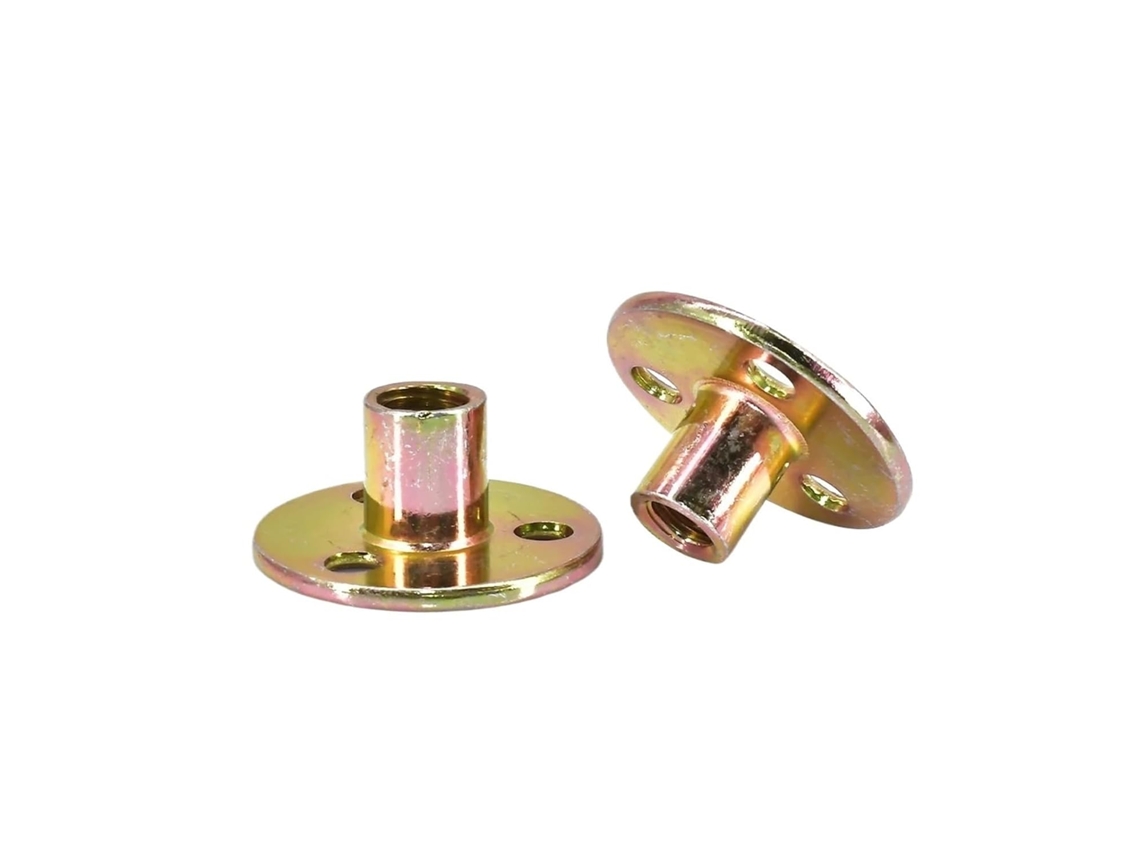 Conjunto De 5 Porcas Placa Ferro E Aço Carbono, Trava Para Pé De Sofá, Zinco