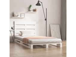 Cama De Solteiro | Cama De Adulto | Cama Sem Colchão 75x190 Cm Madeira De Pinho Maciça Branco Wsd550911