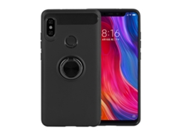 Capa de Telefone Série Anel Xiaomi 8 Capa Preta para Telefone EOOCOO (suporte Anel, Magnético para Carro)