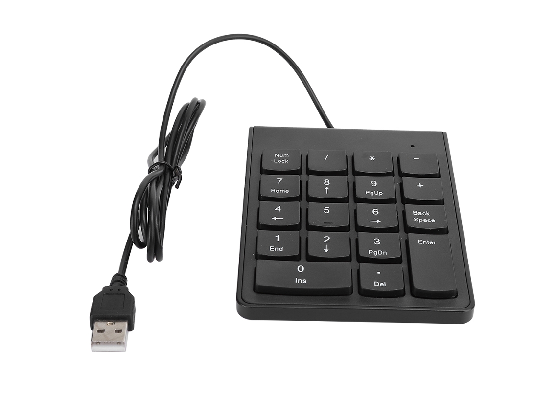 Teclado numérico USB, 18 teclas, para contabilidade, preto