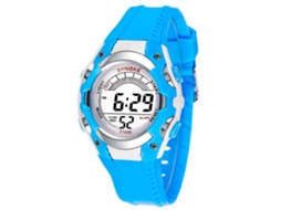 Relógio esportivo eletrônico Sanda Fashion para estudantes, pulseira azul.