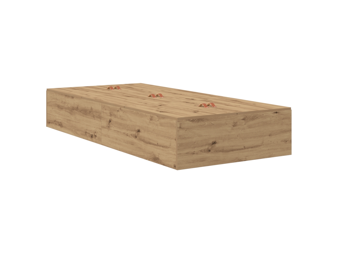 Conjunto 1 Estrado De Cama Com Arrumação Vidaxl Castanho Madeira De Pinho Maciça (100 X 200 Cm)