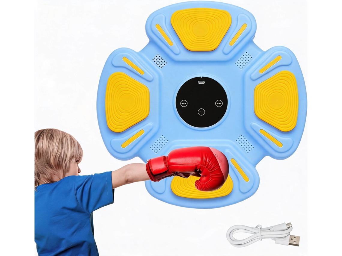 Máquina de Boxe Led Eletrônico com Luz e Som para Presente Infantil DIGITALLAB Azul