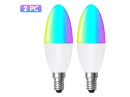 Lâmpada inteligente Zigbee E14 RGB+C+W, 5W, dimmável, compatível com Alexa e Google Home