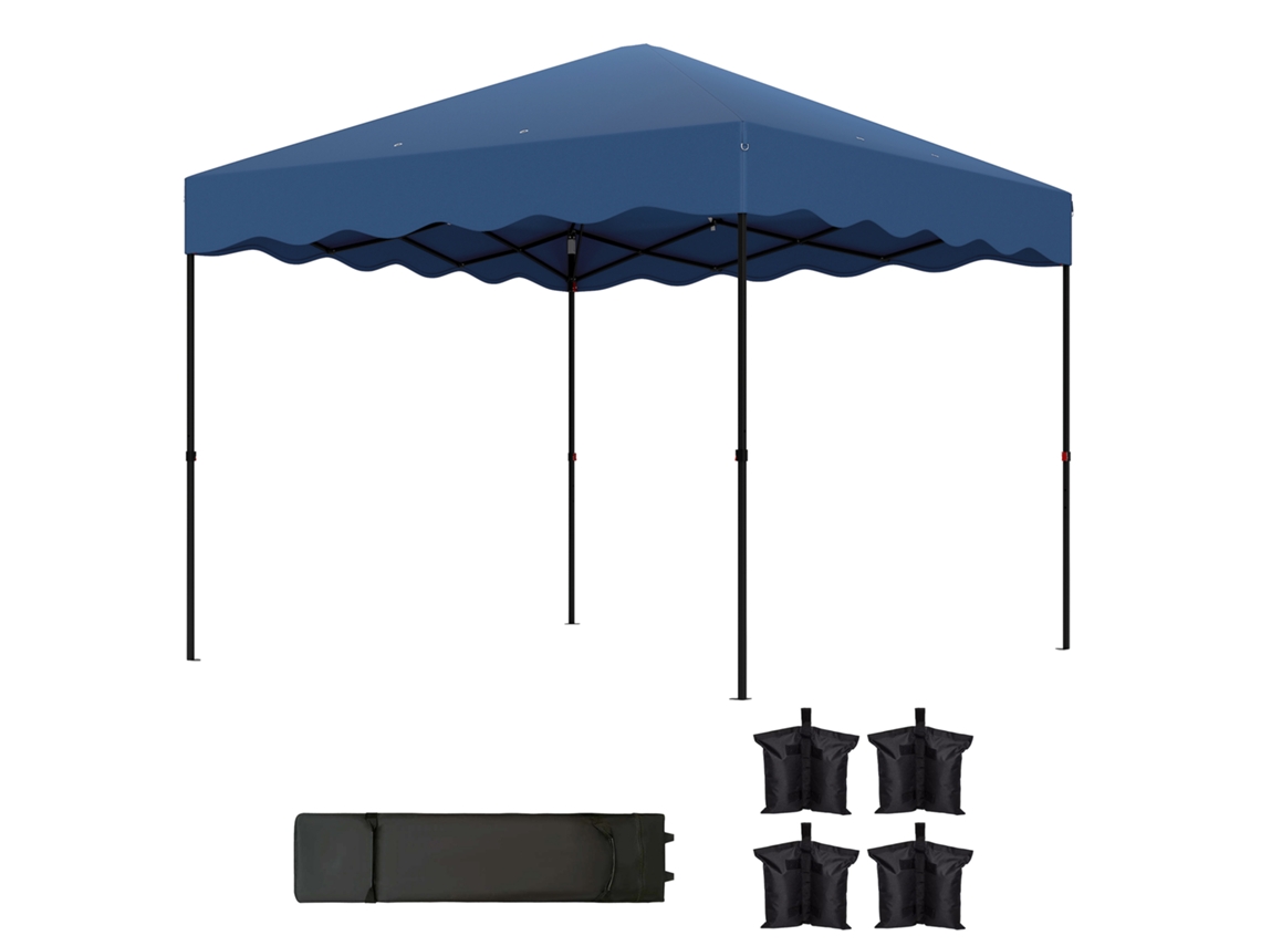 Tenda Dobrável Pop Up 3x3 M Para Eventos Com Proteção Uv50+ Altura Ajustável E Bolsa De Transporte Azul