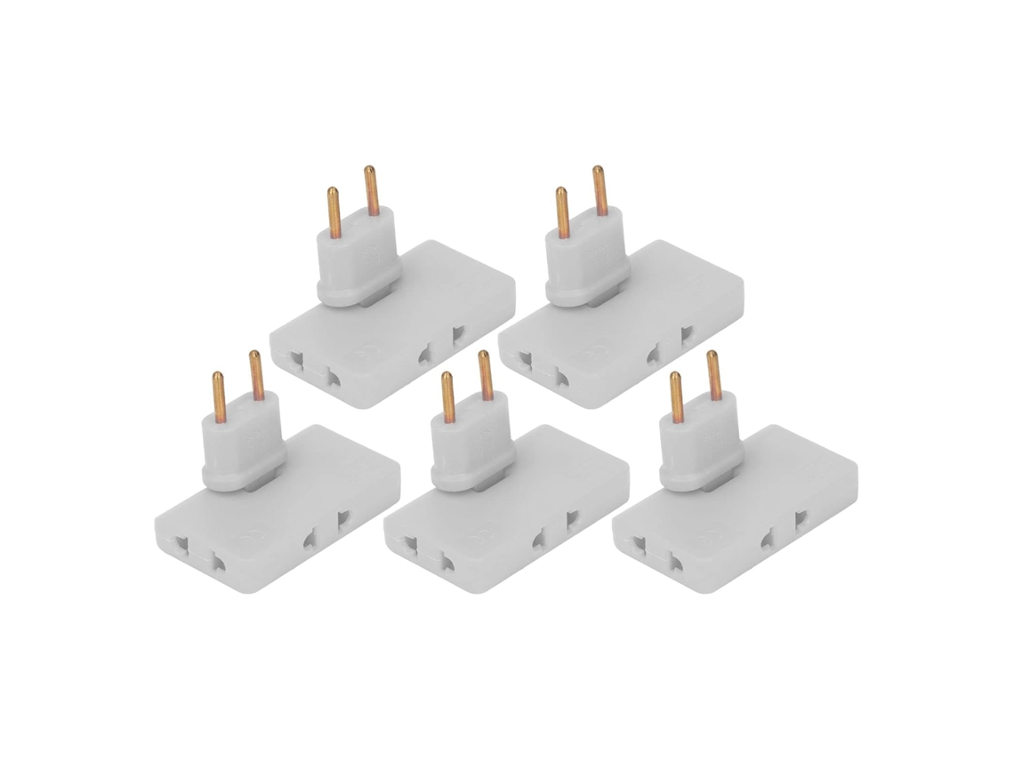Adaptador De Tomada Ue, Abs, Latão, 5 Peças, Adaptador De Tomada Ue Sem Fio, Extensão De 180 Graus, 1 Para 3 Tomadas Ue, 110, 250v(branco)
