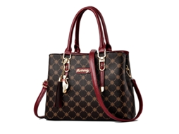 Bolsa Elegante De Grande Capacidade Estampa Vermelho Escuro/Marrom Escuro SIURN