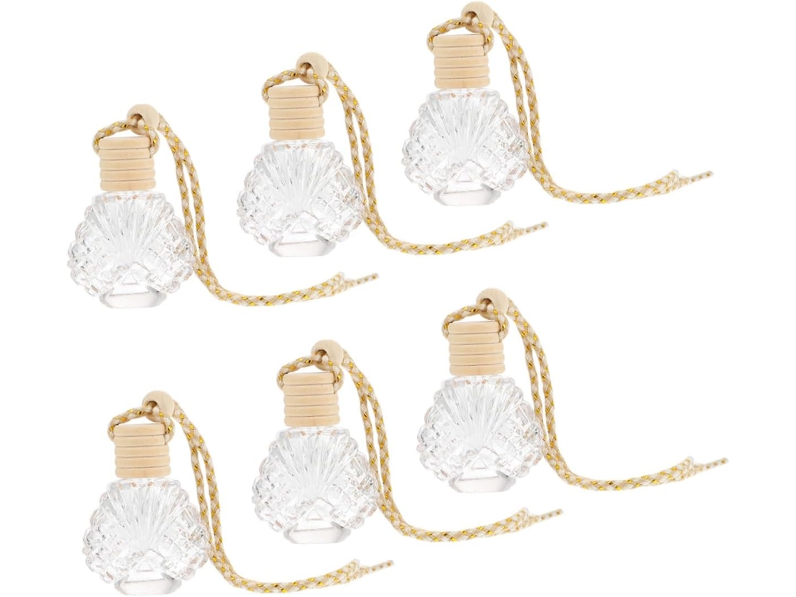 Conjunto Com 6 Frascos De Perfume Decorativos De 15ml E Difusor De Óleo De Vidro.